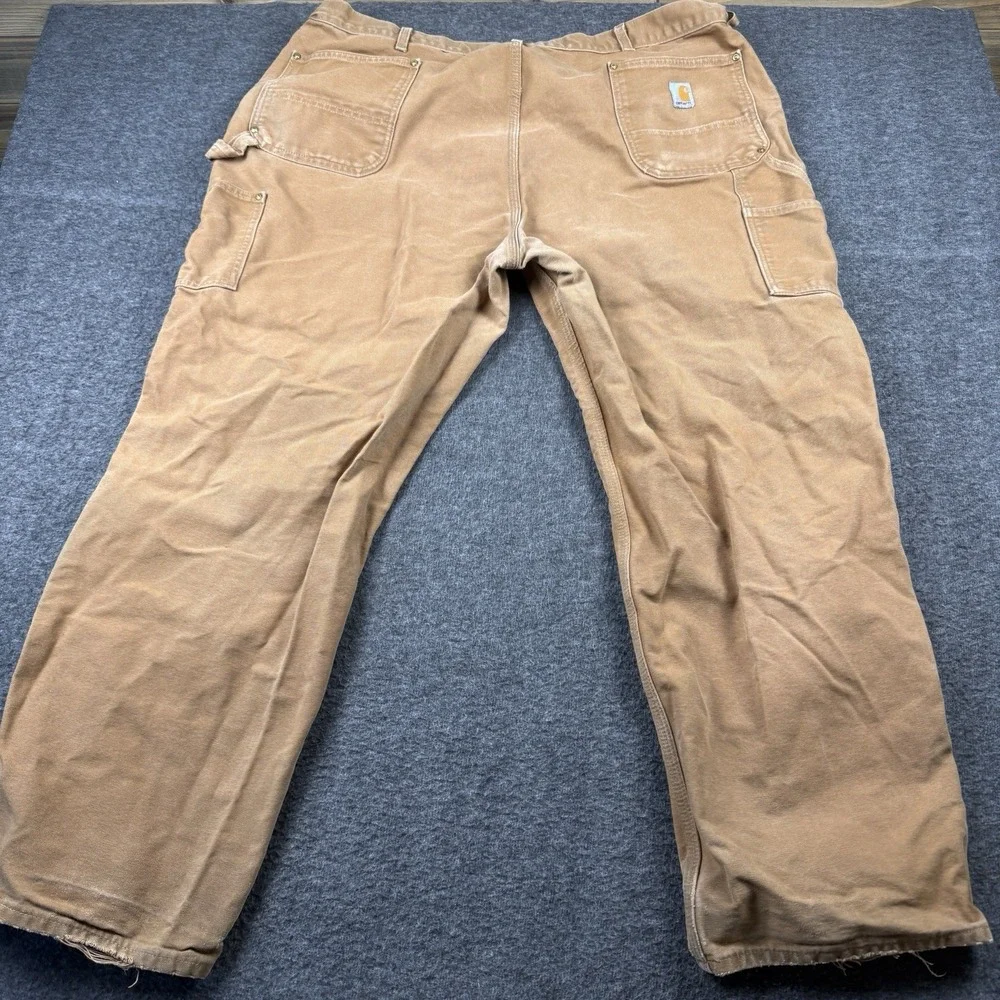 Carhartt Double Knee Pants Mens 46x32 Brown Work Canvas Carpenter B01 Made USA